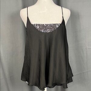 Elegant Black Camisole with Sequin Detail